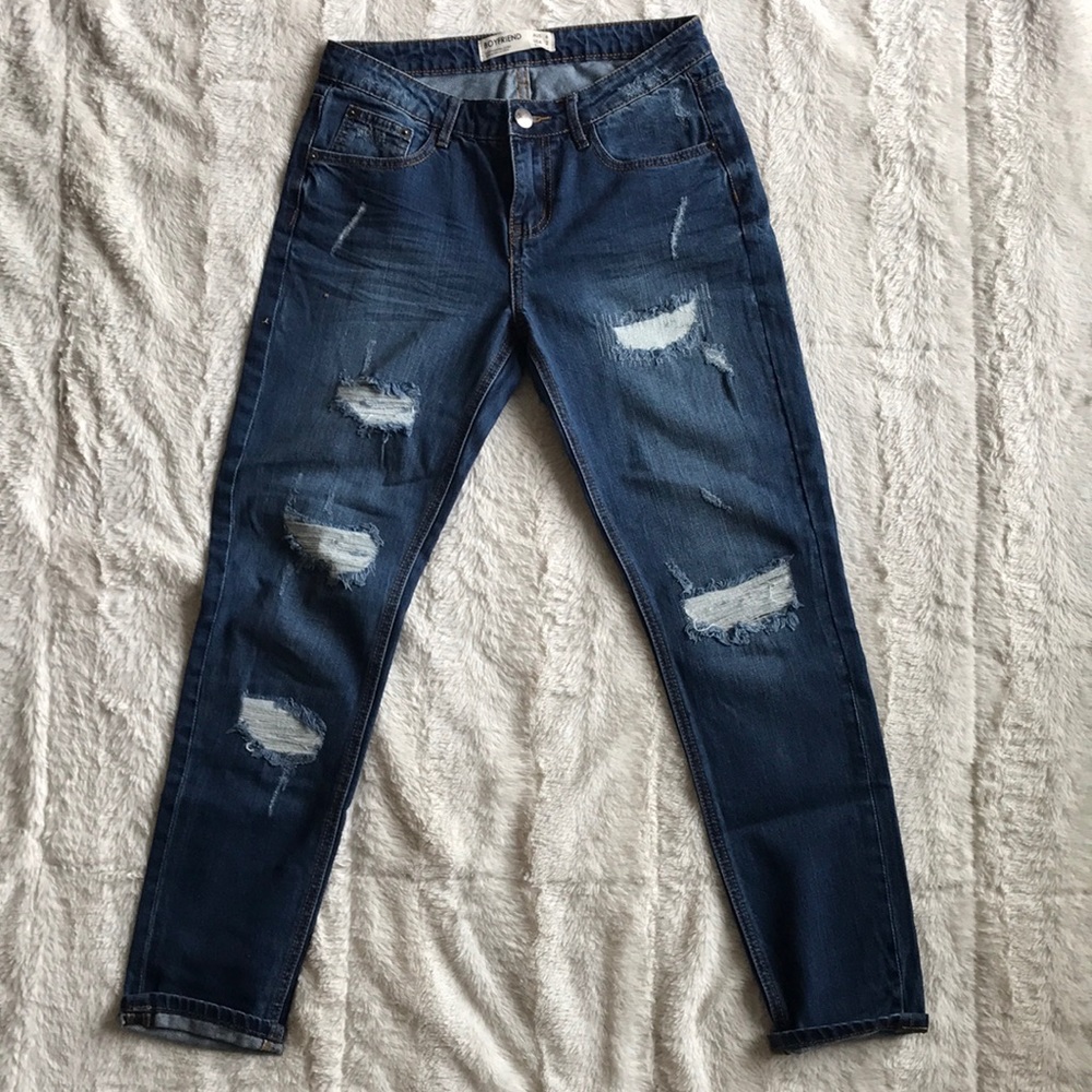 Dark wash boyfriend jeans